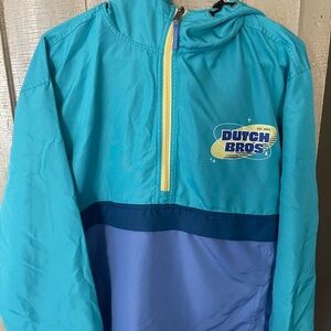 Dutch Bros Blue and Navy Raincoat